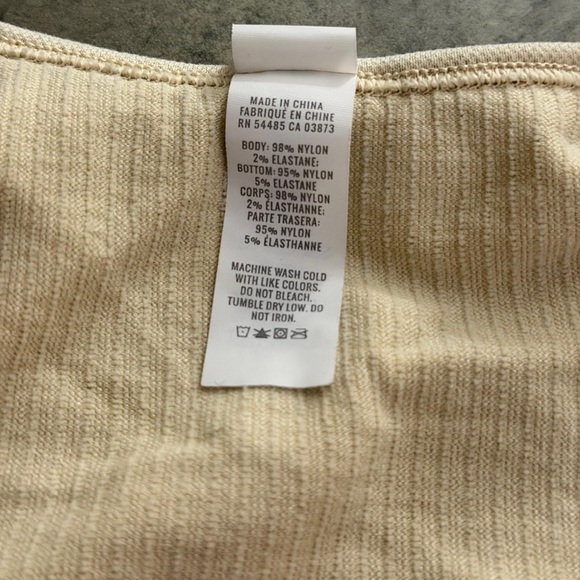 Aerie Cream Ribbed Long Sleeve Crop Top - Picture 5 of 7